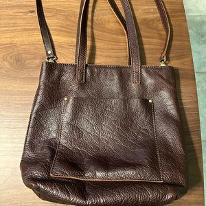 Portland Leather Goods ‘Almost Perfect’ Crossbody Tote in Coldbrew